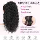 QGZ Ponytail Extension Drawstring Ponytail for Black Women 18 Inch Synthetic Long Afro Curly Fluffy Ponytail for Daily Use(Black)