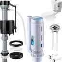 Saillong 1 Pack 2 Inch Universal Toilet Tank Replacement Kit, Include Dual Flush Valve with Push Button, Toilet Fill Valve, Bowl Gasket and Plastic Bolts, Tank Parts Replacement for 2-Piece