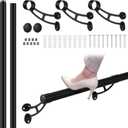 Zonon 8 ft Bar Foot Rail Kit Stainless Steel Complete Wall Mounted Hardware and Tubing Bar Foot Rest Railing with Brackets End Caps Connector(Black)