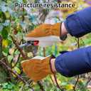 Leather Work Gloves Cowhide Gardening Glove for Wood Cutting/Garden/Construction/Driving for Men and Women 1 Pair(Large)
