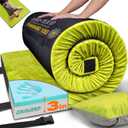 3 Inch Memory Foam Camping Mattress, Dual Layer Thick Sleeping Camp Pad for Car Tent Cot, Roll-Up Portable Glamping Floor Bed for Guests Sleepover (Avocado Green)