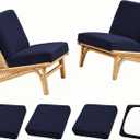 SUKAIKEQA 4PCS Patio Cushion Covers,Patio Furniture Couch Seat Slipcovers，Washable Furniture Protector, Replacement for Sofa Sectional Chair, Navy