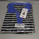 ZESICA Womens Striped Long Sleeve Tops Oversized Sweatshirt V Neck Loose Fit Tunic Tops Spring Casual Blouses (Black, S)