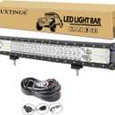 AUXTINGS 22 inch 324W LED Light Bar Triple Row Spot Flood Combo Beam Off Road Lights Waterproof Work Light with Wiring Harness for Jeep Trucks SUV ATV UTV Boat Lights, 12V 24V (22 pouces 3 fichiers + cblage)