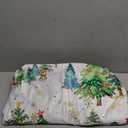 Horaldaily Christmas Tablecloth 60120 Inch Rectangular, Red House Deer Green Trees Washable Table Cover for Party Picnic Dinner Decor