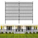 10 Panels No Dig Garden Fence Animal Barrier, 34in(H) × 22.5ft(L) Decorative Metal Outdoor Dog Fence, Rustproof Pet Fencing for Yard, Patio, Flower Bed -Temporary Fencing| Easy to Install