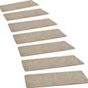 PURE ERA Carpet Stair Treads Tape Free Non Slip Indoor Stair Carpet Stair Protectors Pet-Friendly Non-Slip Skid Resistant Washable Reusable 8" x 30"(14 Pieces,Cream Gray)