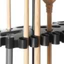 Rubbermaid Garage Tool Tower Rack Easy to Assemble Wheeled Organizes up to 40 Long-Handled Tools/Rakes/ Brooms/Shovles in Home/House/Outdoor/Shed Black