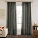 Pinch Pleated Green Linen Curtains for Living Room Extra Long 102 Inches Drapes 2 Panels Set, Memory Shaped Light Filtering Curtain Neutral Window Privacy for Home Office Classroom with Back Tab (Olivine)