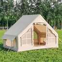 Inflatable Tents for Camping, Blow Up Tent House with Hand Pump, Easy Setup 4 Season Waterproof Windproof Oxford Air Tent Cabin House for Outdoor Camping Adult