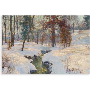 olumwa Vintage Winter Snow Landscape Canvas Poster Wall Art Decor Print Picture Paintings for Living Room Bedroom Decoration Unframe-style12x18inch(30x45cm)