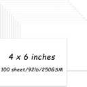 100 Pack 4x6 White Cardstock, 92lb/250GSM Heavyweight Blank Cards, Thick Card Stock for Wedding Invitations, Thankyou Cards, Postcards