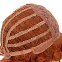 yuehong Adult Short Orange Red Curly Wig Anime Cosplay Costume Hair Soft Breathable Heat Resistant Synthetic Fibers Daily Fashion Party Wig