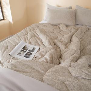 Twin Size Comforter Sets - Double-Sided Cozy Super Soft Breathable Lightweight Comforter for All Season, 2Pcs Microfiber Bed Comforter Twin Size Bedding Set, Beige 68"x86"