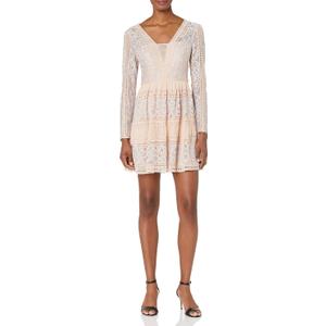 BCBGMAXAZRIA Women's Metallic Mini Dress, Pink, Size 12
