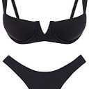 Narecte Womens Sexy Bikini Sets,Triangle Bikinis,Two Piece Swimsuit for Women,Womens Bikini Swimsuit (XL, Black)