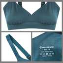 100% Merino Wool Women’s Wireless Triangle Bra，Wide Straps, No Padding, Merino-Wrapped Elastic Band – Moisture-Wicking, Everyday Bralette for Yoga，Hiking Outdoos Teal, XL