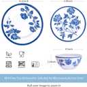 Melamine Dinnerware Set 12-Piece for 4 Dish Set Plates Bowls Unbreakable Dishware for Indoor Outdoor Use Lightweight Durable for Camping Picnics Parties Dark blue