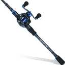 Sougayilang Baitcaster Combo Fishing Rod and Reel Combo, Ultra Light Baitcasting Fishing Reel for Travel Saltwater Freshwater and Beginner-5.9FT with Right Hand Reel