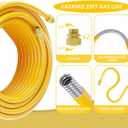 Propane Pipe Conversion Kit Grill Hose with 2 Male Adapter Fittings, 33FT 3/4" CSST Flexible Propane/Natural Gas Line, Corrugated Stainless Steel Tubing
