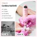Electric Nail Drill Kit, Nail Filer Electric with LCD & Lamp, Rechargeable Pedicure Tools for Feet, Toenail Grinder for Thick Toenails, Cordless Nail Dremel Tools for Women & Men