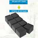 Bed Risers 1 inch, 2 inch, 3 inch, 4 inch Heavy Duty, Adjustable Furniture Riser for Table Desk Couch Sofa Chair Recliner Leg Frame Dorm, Stackable Bed Raisers Blocks (Black 8 Pack, 1+1+1 inch)