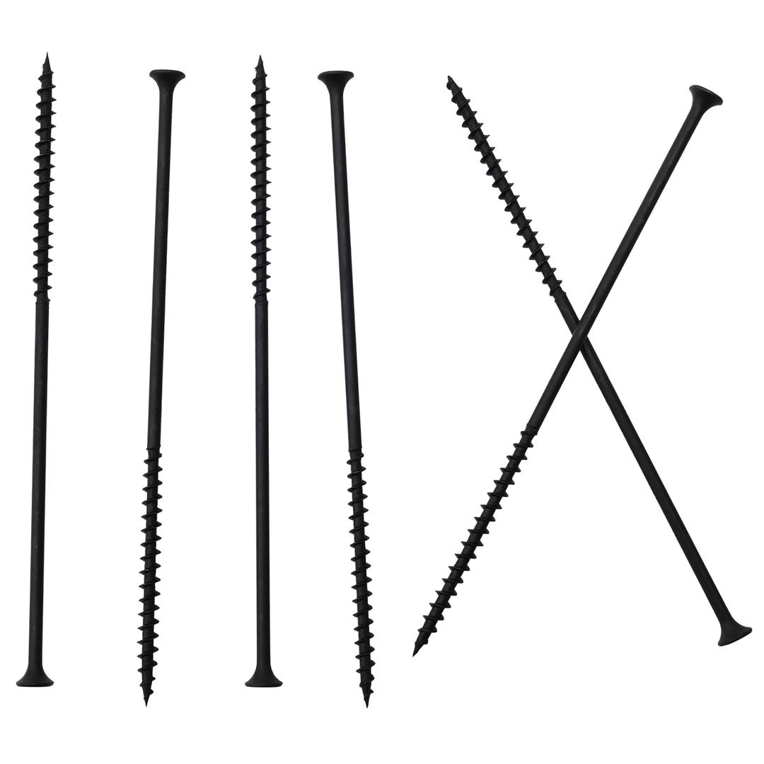 JEGONFRI 40pcs #10  6 inch High Hardness Drywall Screws, Black, Coarse Thread, Phillips Drive, Bugle Head, Black Wood Screws, Long Screws, Wood and More
