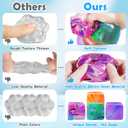4Pack Fidget Toys Mini Squishy Stress Cube, Stress Balls for Kids, Adults Squishies Anxiety Stress Relief, Ice Squishy Cube Sugar Balls, Sensory Toys for Kids with Autism, Fidgets for Classroom Prize