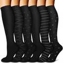 BLUEENJOY Copper Compression Socks for Women & Men (6 pairs) - Best Support for Nurses, Running, Hiking, Recovery, XL