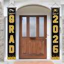 5 x OHOME Graduation Decorations 2026 - Black Congrats Grad Porch Banner for Graduation Party Decorations - Class of 2026 - Party Favors Supplies Backdrop Yard Signs Decor
