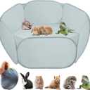 Small Animal Cage Tent Playpen with Fabric,Reptiles Cage,Breathable Transparent Pet Playpen Pop Open Outdoor/Indoor Exercise Fence,Portable Yard Fence (Solid-Grey)