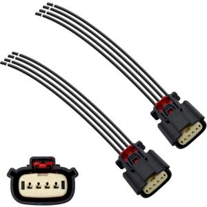 HiSport HID Halogen Headlight Connector Pigtail Adapter Harness Plug 4-Wire Compatible with Ford Escape Taurus F150 2013-2021 2Pcs