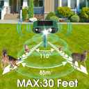 2 Pack Solar Animal Repeller Outdoor, Cat Deterrent with Ultrasonic & Flashing LED - Night Time Motion Activated Pest Control for Garden Yard to Repel Cats, Raccoons, Deer, Skunks, Squirrels