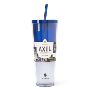 Manna™ Axel™ Plastic Tumbler & Straw Set - Blue, 24 oz