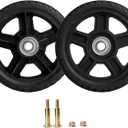 Replacement 6 Inch Lawn Mower Wheels for Most Standard Push Lawn Mowers, Generator, Garden Tiller, Handtruck - Universal Push Mower Wheels with Bolts & Lock Nuts Kit (Set of 2)