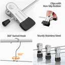 IEOKE Pants Hangers with Clips: 12Pack Skirt Hangers for Women Metal Adjustable Trouser Hangers for Jeans Shorts Dress - Black