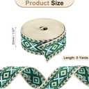 2 x uxcell 5 Yards Cotton Webbing Strap, 2-inch(50mm) Jacquard Webbing Ribbon Embroidery Polyester Webbing Straps Purse Strap Belt for Purse Bag Crafts Clothing, Green-Blue