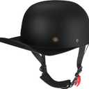 Baseball Style Cap Retro Motorcycle Helmet Unisex-Adult - DOT Approved (Large, Matte Black)