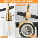 SOLFART Vintage Vanity Lights Bathroom Light Fixture Over Mirror for Bath Glass Shade Light Black and Brass Modern Style 3 Lights