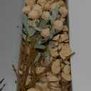 Artificial Flowers for Vase - Beige Silk Mums 10 Long Stems with Eucalyptus, Faux Flowers Home Decor, Neutral Tan Cream Floral Arrangement, Fake Chrysanthemum Pom Pom Stems, Spring Fall Centerpiece