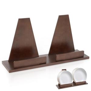 EVERDIJ 1Pcs 8inch Wooden Plate Stands For Display Plate Holders For Displaying For 2 Plates Plate Stands For Display 8 Inch Wooden Book Stand,Picture Easels For Desk, Crafts, Diy Projects, Classroom