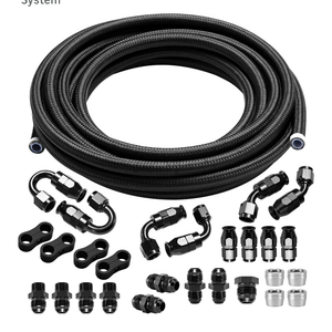 8AN PTFE Fuel Line Kit Nylon Braided PTFE Fuel Hose 20FT With AN8 Hose End Fitting For LS Swap EFI Fuel System