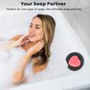 2 x Smiley Face Sponge Holder for Scrub Daddy Kitchen Sink with Suction Cups, Large Soap Dish & Sink Caddy Organizer, Dishwasher Safe (Grey)