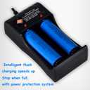 Adjustable Battery Charger with USB Smart Universal 2-Bay Charger Universal Lithium 18650 Battery Charger for 3.7V Li-ion 10440 14500 16340 16650 14650 13350 18500 18650 26650 - No Battery