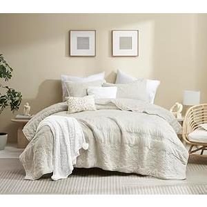 B2EVER Boho Light Beige Quilt Twin Size Bedding Sets with Pillow Sham, Bohemian Lightweight Soft Bedspread Coverlet, Quilted Blanket Thin Comforter Bed Cover for All Season, 2 Pieces, 68x90 inches