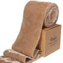 Ribbli Camel Velvet Ribbon 3 Inch Handmade Frayed Vintage Christmas Ribbon for Gift Wrapping Christmas Tree Ornament Wreath Craft Home Decor -3 Yards