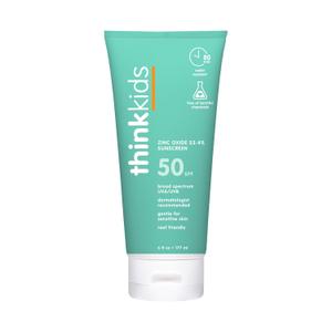 Thinksport Kids SPF 50+ Mineral Sunscreen Safe, Natural Sunblock for Children - Water Resistant Sun Cream Broad Spectrum UVA/UVB Sun Protection Reef Friendly Lotion, 6oz (6 Fl Oz (Pack of 1)), Best By: 03/27
