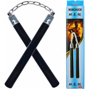 Nunchucks, Safe Solid Rubber Training Nunchucks/Nunchakus with Steel Chain for Beginners, Adults and Professional Perform, Practice, Exercise