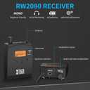 XTUGA RW2080 Wireless in Ear Monitor System, Mono IEM System with 10 Receivers, UHF 2 * 40 Frequencies, 300Ft Stable Transmission for Musicians,Band,Studio & Stage Monitoring(572-599Mhz)