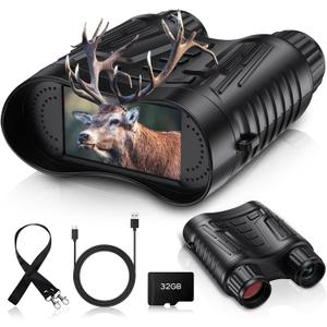 Night Vision Binoculars for Adults and Teen Boys, 4K HD Night Vision Goggles with Video Recording and Photo, for Outdoor Night Adventure, Birthday Gift for Men and Teens